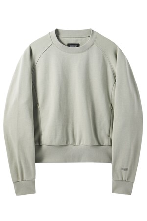 W ZIPPER DETAIL SWEATSHIRT - LIGHT KHAKI (P241WSW303)