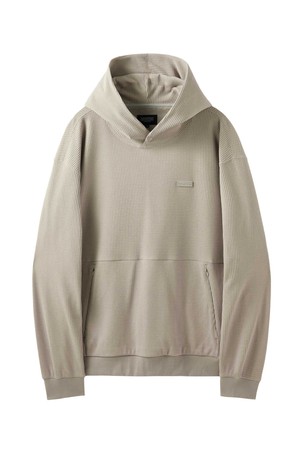 WAFFLE HOOD T-SHIRT - L/BEIGE (P243MHD201)