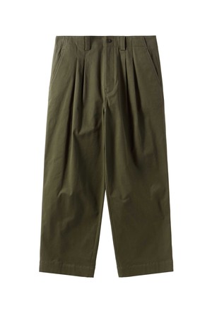 SEMI WIDE TWO TUCK TROUSERS - D/KHAKI (P244UPT403)