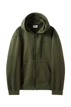 DIAGONAL JACQUARD HOOD FULL ZIP - OLIVE (P244UFT433)