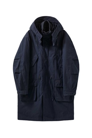 GREENFORD DETACHABLE LINER LONG FIELD JACKET - D/NAVY (P244MCT510)