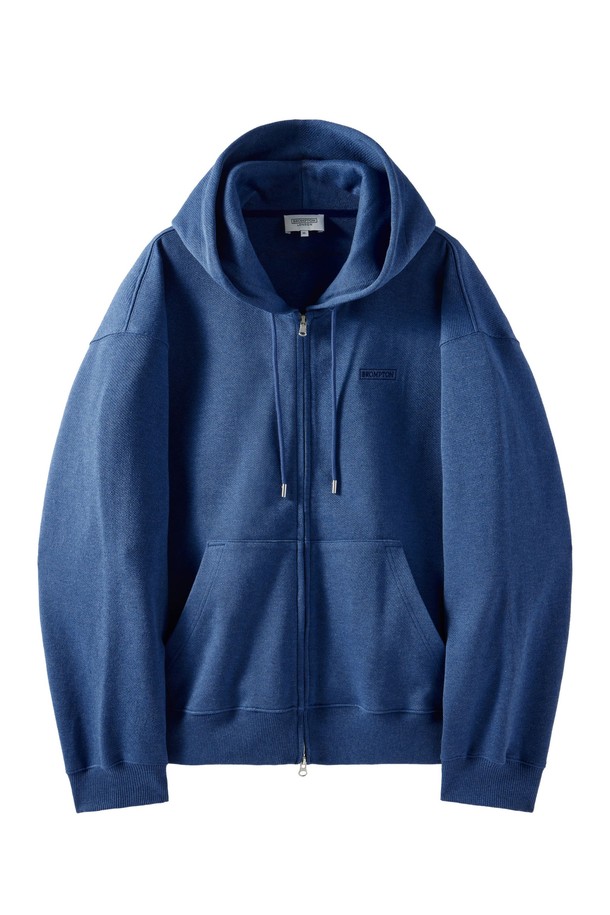 BROMPTON LONDON - 후디 - DIAGONAL JACQUARD HOOD FULL ZIP - BLUE (P251UFT460)