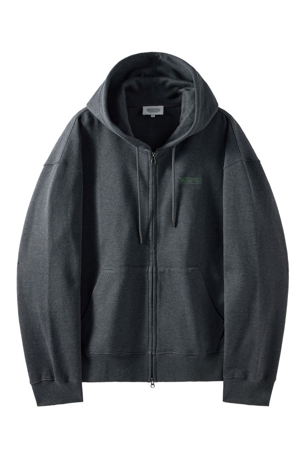 BROMPTON LONDON - 후디 - DIAGONAL JACQUARD HOOD FULL ZIP - CHARCOAL (P251UFT460)