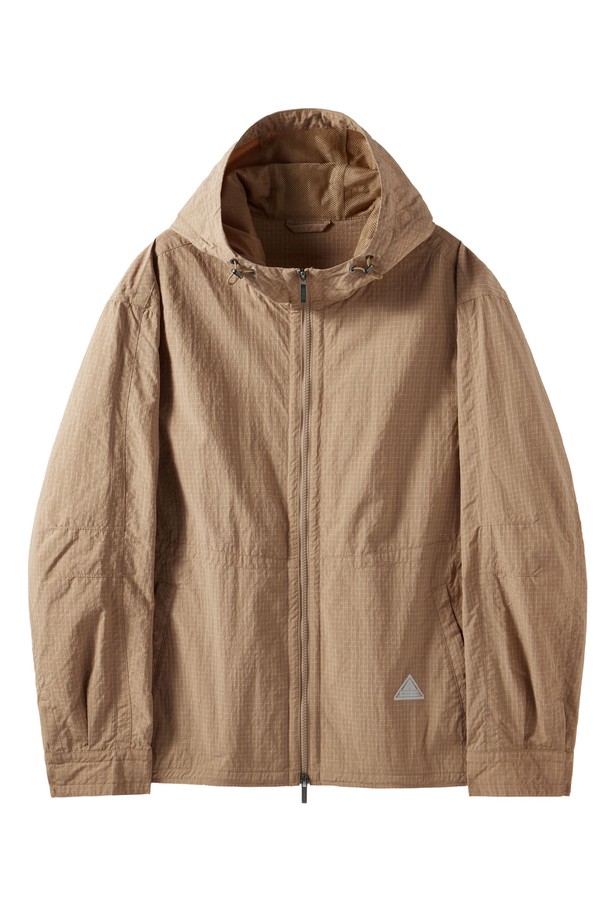 BROMPTON LONDON - 블루종/점퍼 - SLEEVES CHEQUERED HOOD JUMPER - D/BEIGE (P251UJP103)