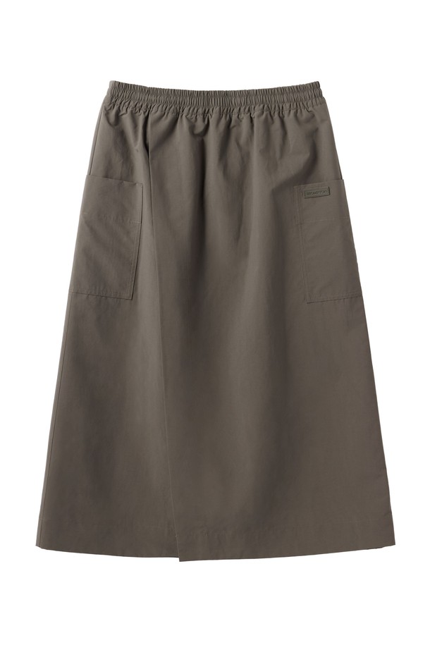 BROMPTON LONDON - 미디스커트 - W BANDING WRAP SKIRT - BROWN (P251WSK101)