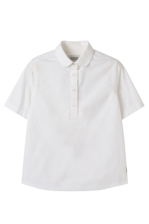 BROMPTON LONDON - 셔츠 - W OXFORD HALF SLEEVE COLLAR SHIRT - WHITE (P252WSH434)