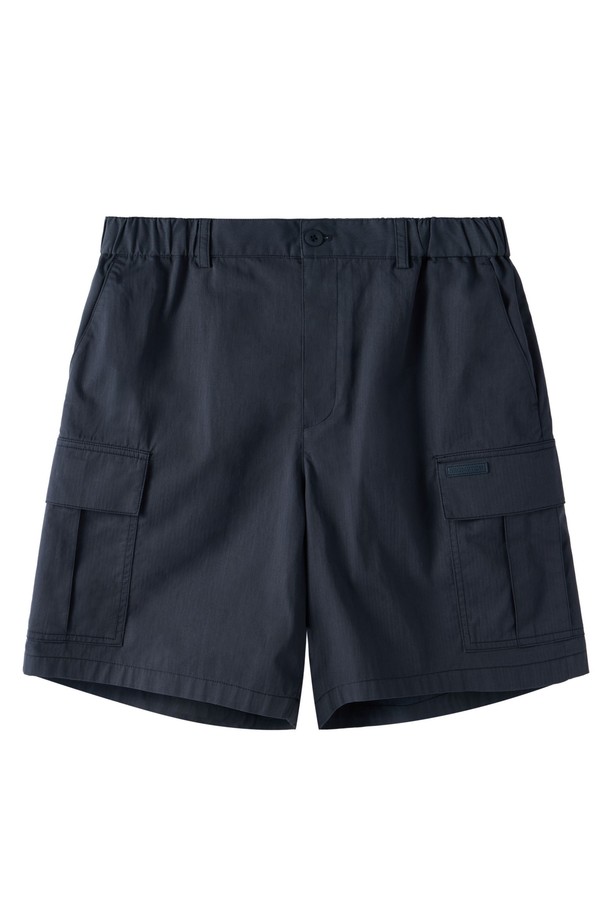 BROMPTON LONDON - 하프팬츠 - BRITISH CAMPER CARGO TROUSERS - NAVY (P252UHP480)