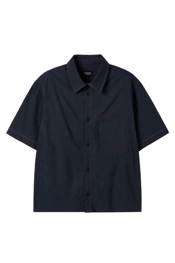 BROMPTON LONDON - 반팔셔츠 - DENIM-LIKE HALF SLEEVE SHIRT - NAVY (P252MSH180)