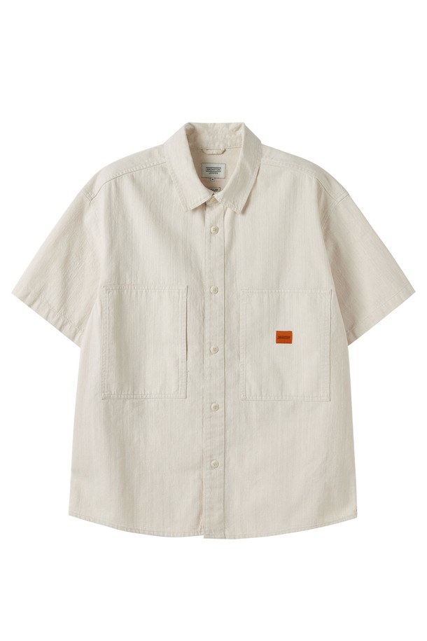 BROMPTON LONDON - 반팔셔츠 - SUMMER DENIM HALF SLEEVE SHIRT - CREAM (P252MSH432)