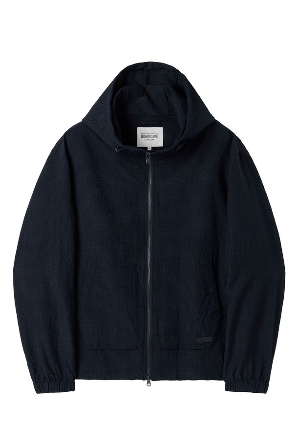 BROMPTON LONDON - 블루종/점퍼 - SEERSUCKER LONG SLEEVES HOOD FULL ZIP - D/NAVY (P252MJP485)