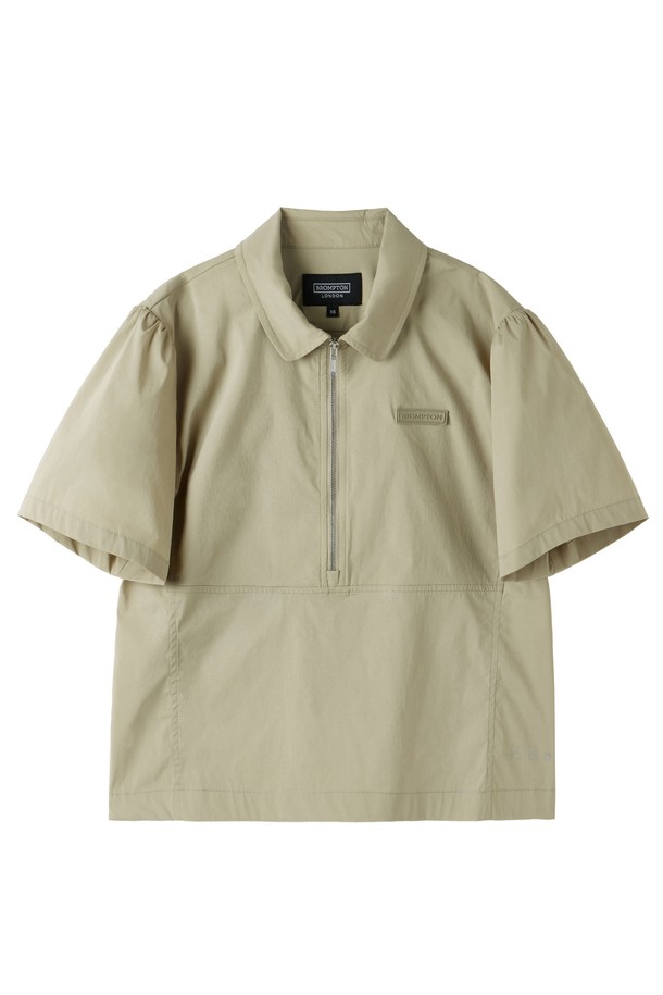 BROMPTON LONDON - 반소매 티셔츠 - W COOLWAVE HALF ZIP T-SHIRT - BEIGE (P252WPL186)