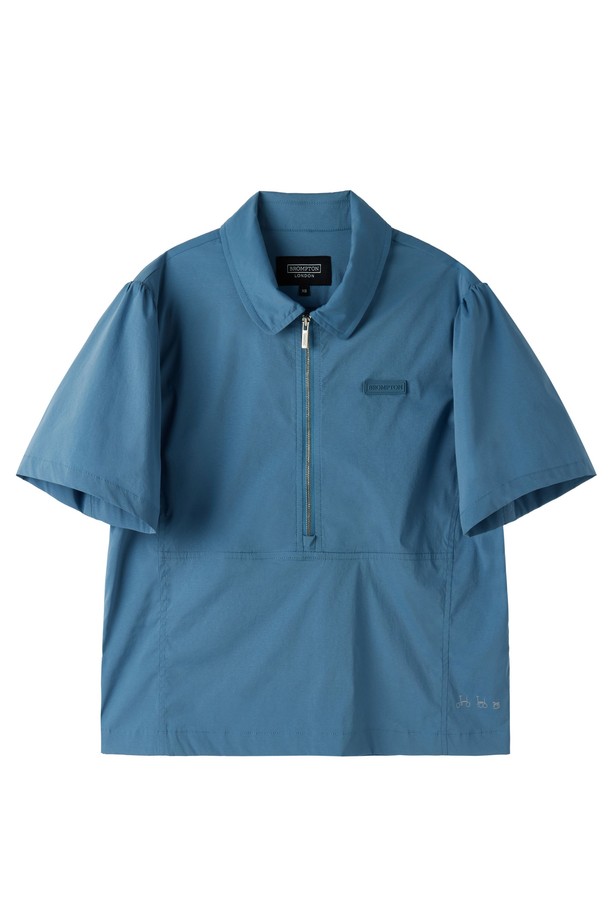 BROMPTON LONDON - 반소매 티셔츠 - W COOLWAVE HALF ZIP T-SHIRT - BLUE (P252WPL186)