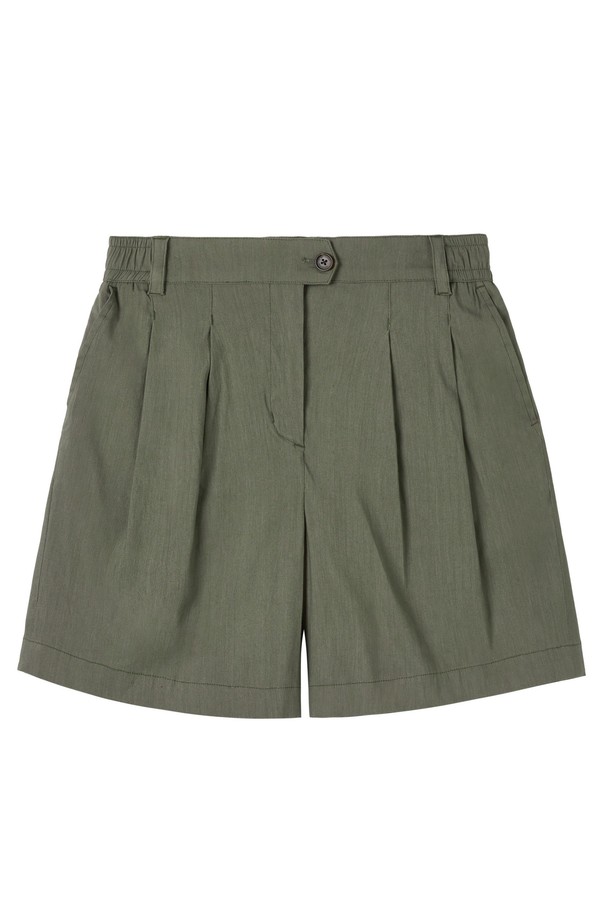 BROMPTON LONDON - 쇼트팬츠 - W LINEN SHORT - KHAKI (P252WHP430)