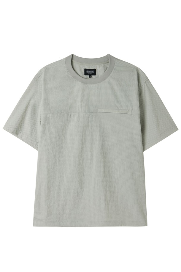 BROMPTON LONDON - 반팔티셔츠 - POLYESTER SEERSUCKER HALF SLEEVE T-SHIRT - L/GREY (P252MTS185)