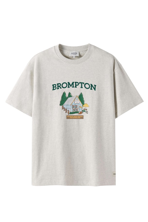 BROMPTON LONDON - 반팔티셔츠 - JUNCTION GRAPHIC HALF SLEEVE T-SHIRT - OATMEAL (P252UTS434)