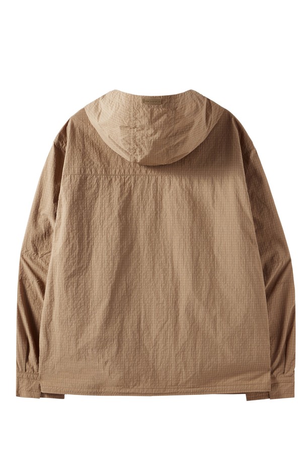 BROMPTON LONDON - 블루종/점퍼 - SLEEVES CHEQUERED HOOD JUMPER - D/BEIGE (P251UJP103)