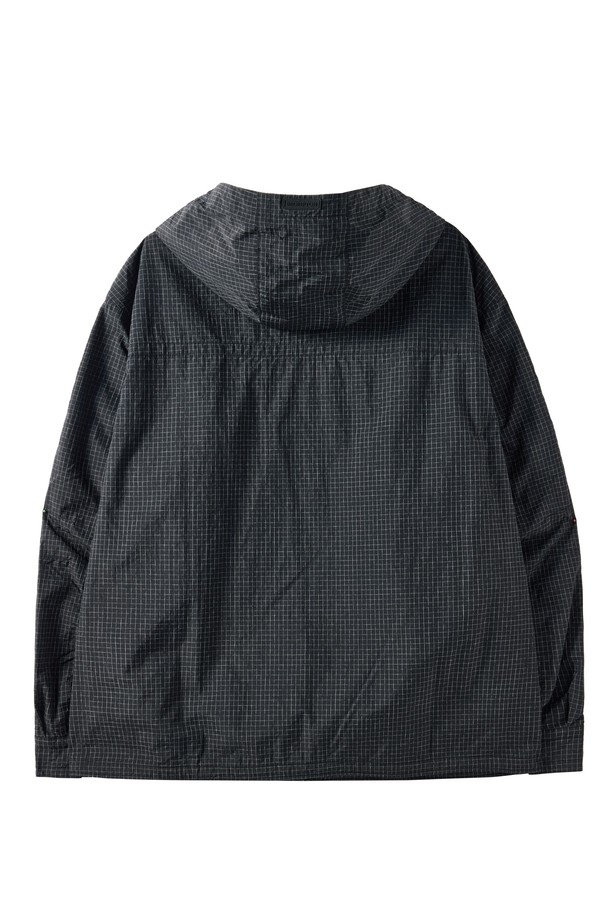 BROMPTON LONDON - 블루종/점퍼 - SLEEVES CHEQUERED HOOD JUMPER - BLACK (P251UJP103)