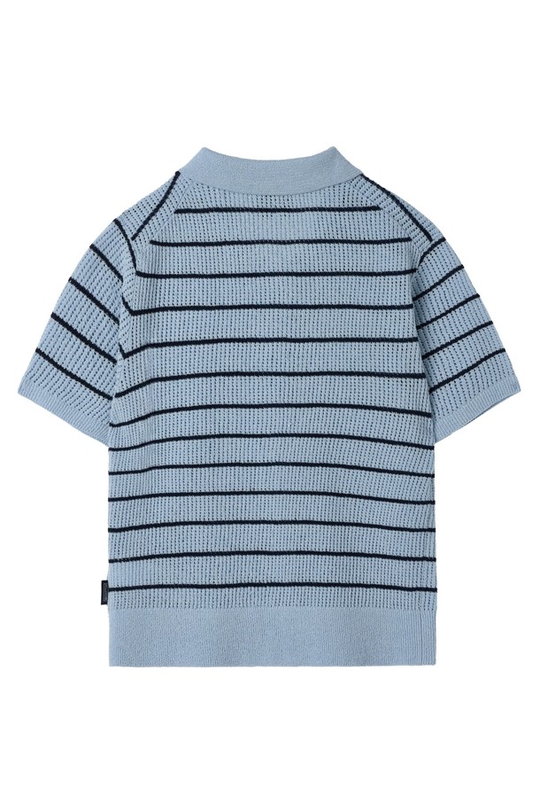 BROMPTON LONDON - 반소매 티셔츠 - W STRIPED CADIGAN SWEATER - SKY BLUE (P252WKT430)