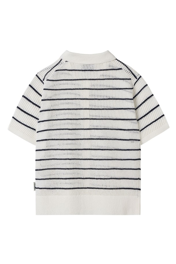 BROMPTON LONDON - 반소매 티셔츠 - W STRIPED CADIGAN SWEATER - WHITE (P252WKT430)