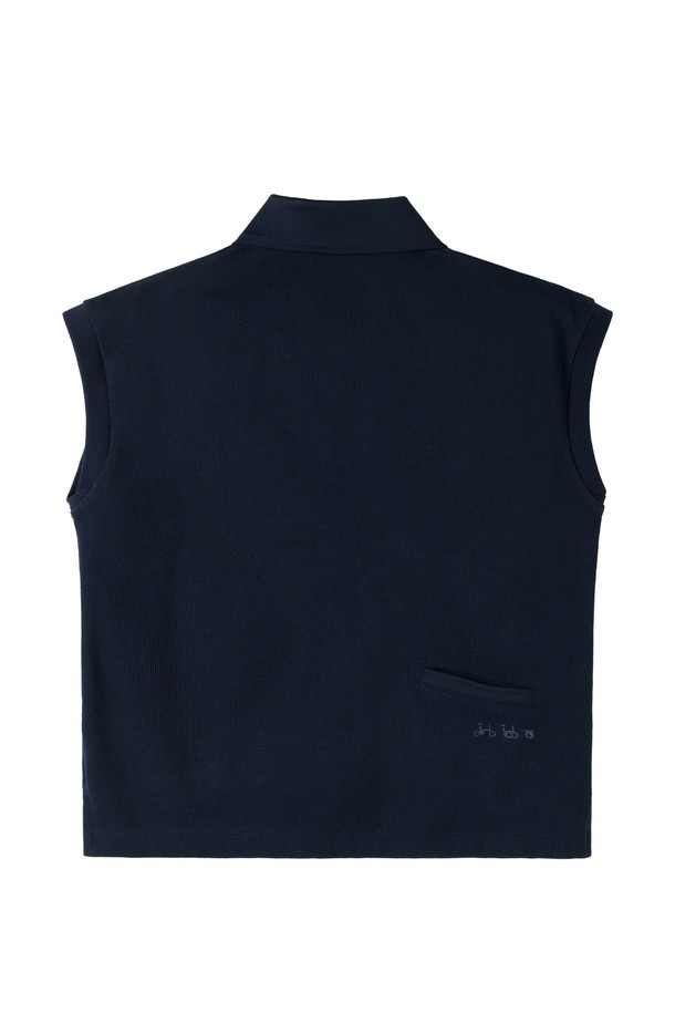 BROMPTON LONDON - 반소매 티셔츠 - W COLLAR T-SHIRT - NAVY (P252WPL131)