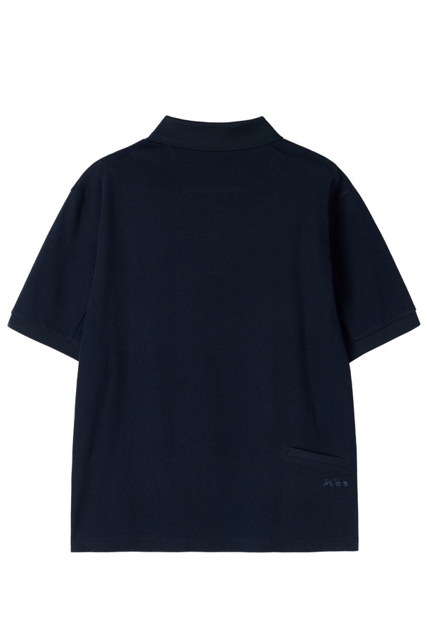 BROMPTON LONDON - 반팔티셔츠 - COLLAR T-SHIRT - NAVY (P252UPL131)