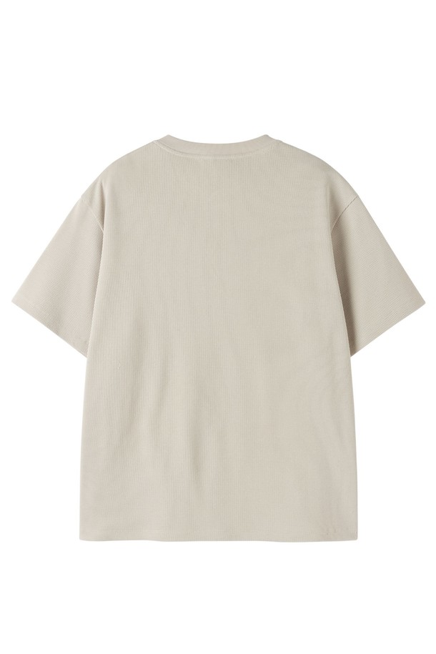 BROMPTON LONDON - 반팔티셔츠 - BUTTON WAFFLE HALF SLEEVE T-SHIRT - BEIGE (P252MTS433)