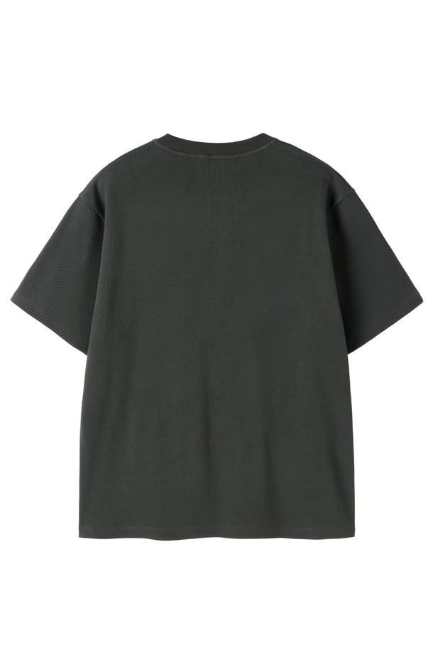 BROMPTON LONDON - 반팔티셔츠 - BUTTON WAFFLE HALF SLEEVE T-SHIRT - C/GREY (P252MTS433)