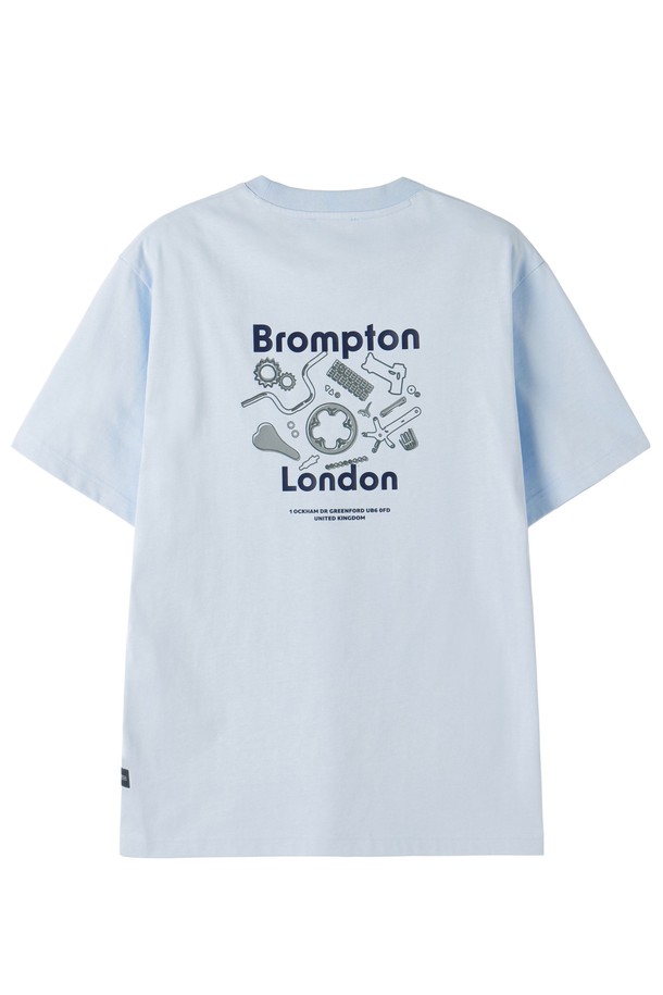 BROMPTON LONDON - 반팔티셔츠 - PARTS GRAPHIC HALF SLEEVE T-SHIRT - L/BLUE (P252UTS432)