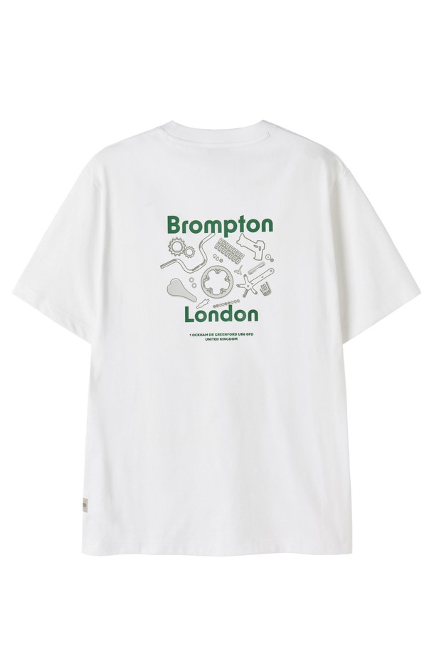 BROMPTON LONDON - 반팔티셔츠 - PARTS GRAPHIC HALF SLEEVE T-SHIRT - WHITE (P252UTS432)