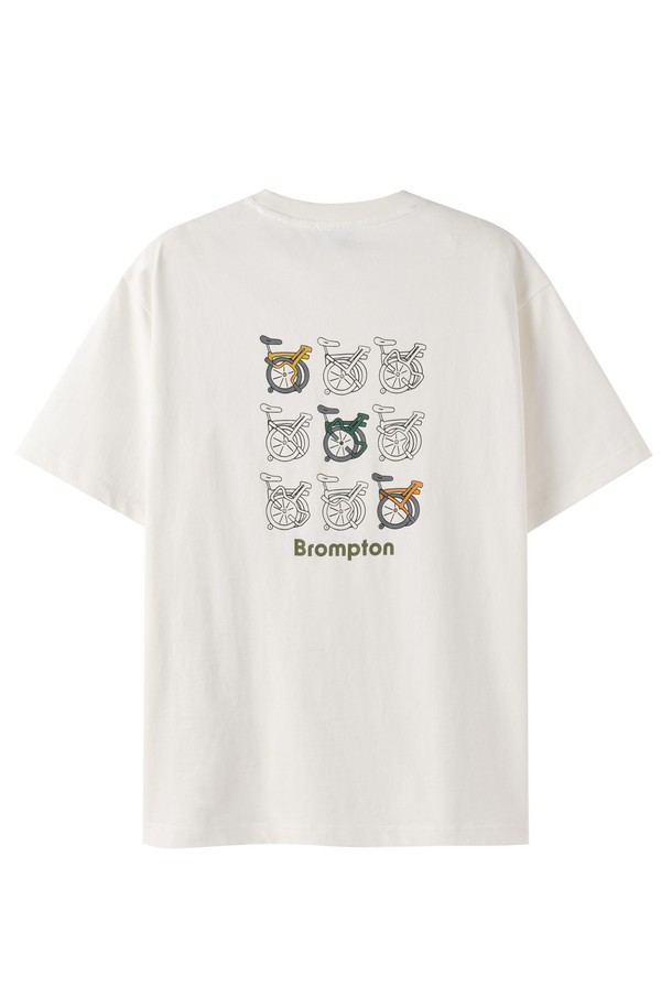 BROMPTON LONDON - 반팔티셔츠 - FOLDING BICYCLE GRAPHIC T-SHIRT - WHITE (P252UTS435)