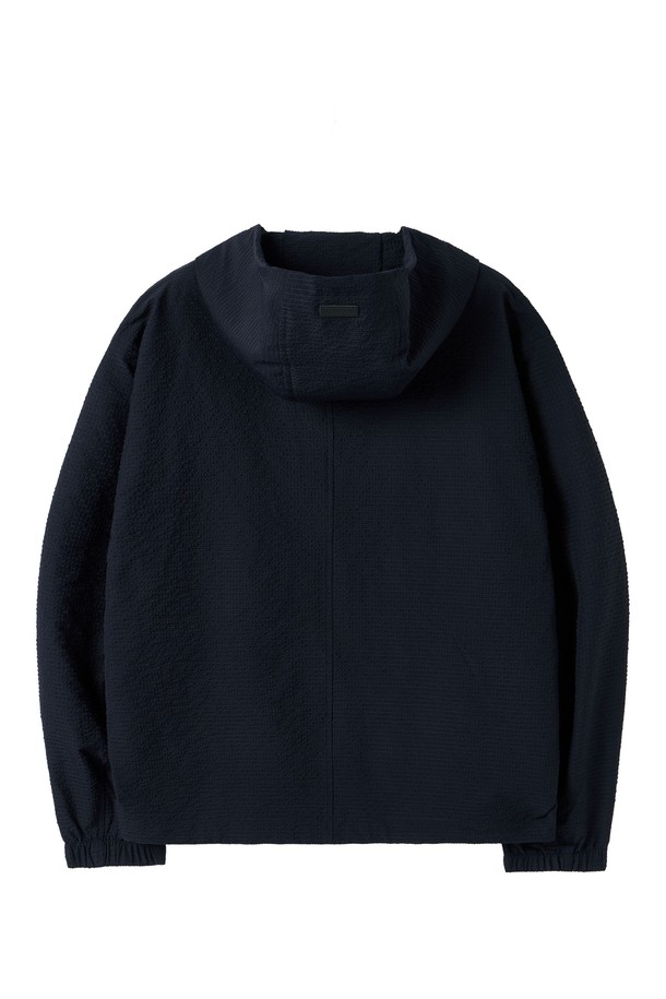 BROMPTON LONDON - 블루종/점퍼 - SEERSUCKER LONG SLEEVES HOOD FULL ZIP - D/NAVY (P252MJP485)