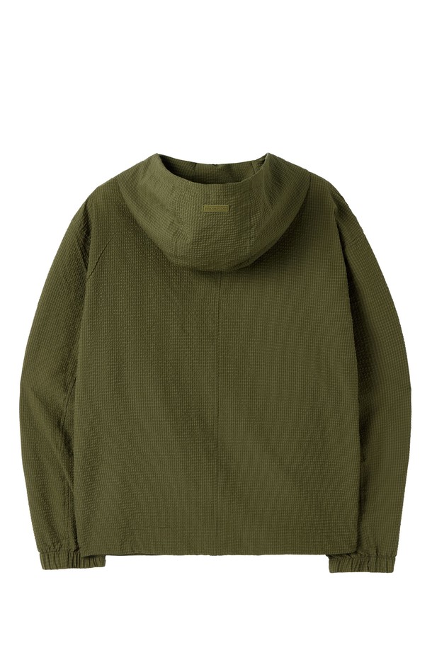 BROMPTON LONDON - 블루종/점퍼 - SEERSUCKER LONG SLEEVES HOOD FULL ZIP - KHAKI (P252MJP485)