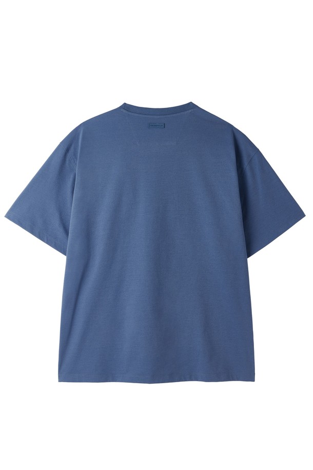 BROMPTON LONDON - 반팔티셔츠 - WOVEN COLOUR-BLOCKED ECOMADE T-SHIRT - BLUE (P252MTS133)