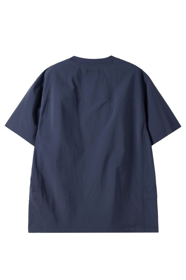 BROMPTON LONDON - 반팔티셔츠 - LIGHTWEIGHT NYLON HALF SLEEVE T-SHIRT - NAVY (P252UTS184)