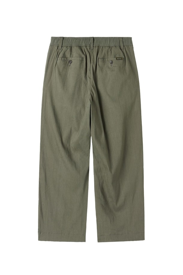 BROMPTON LONDON - 캐주얼팬츠 - LINEN ONE TUCK TROUSERS - KHAKI (P252MPT431)