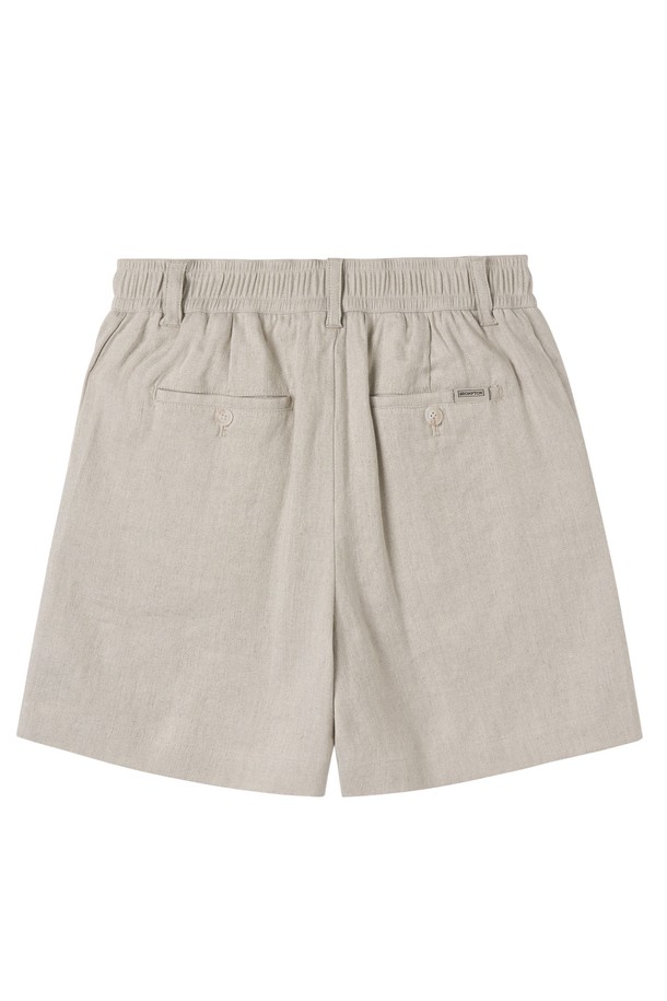 BROMPTON LONDON - 쇼트팬츠 - W LINEN SHORT - OATMEAL (P252WHP430)
