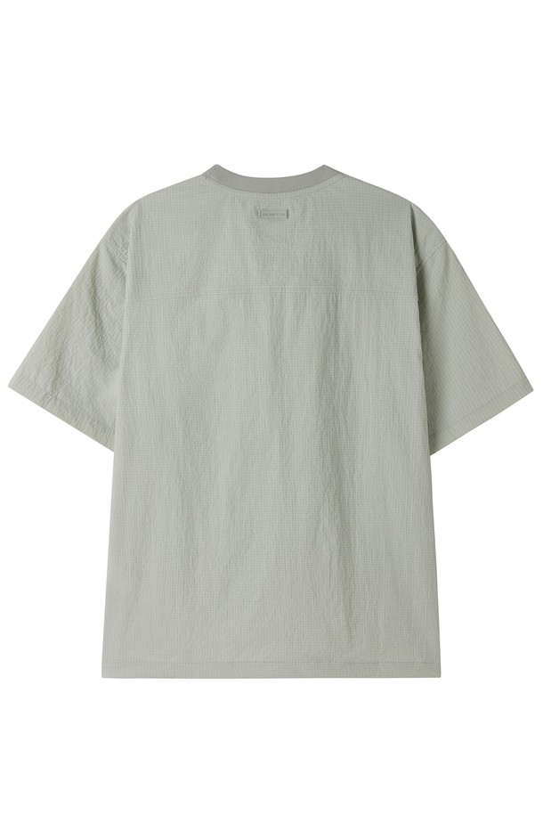 BROMPTON LONDON - 반팔티셔츠 - POLYESTER SEERSUCKER HALF SLEEVE T-SHIRT - L/GREY (P252MTS185)