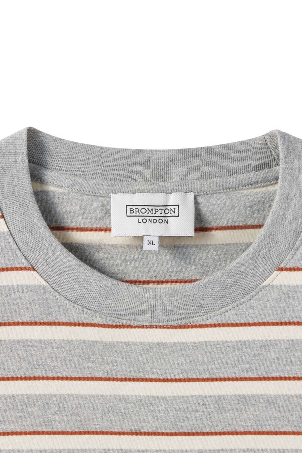 BROMPTON LONDON - 반팔티셔츠 - STRIPED HALF SLEEVED T-SHIRT - M/GREY (P252UTS437)