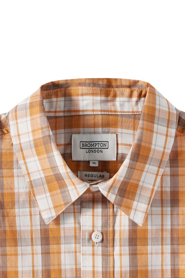 BROMPTON LONDON - 긴팔셔츠 - 1975 LONG SLEEVE CHEQUERED SHIRT - ORANGE (P251MSH403)