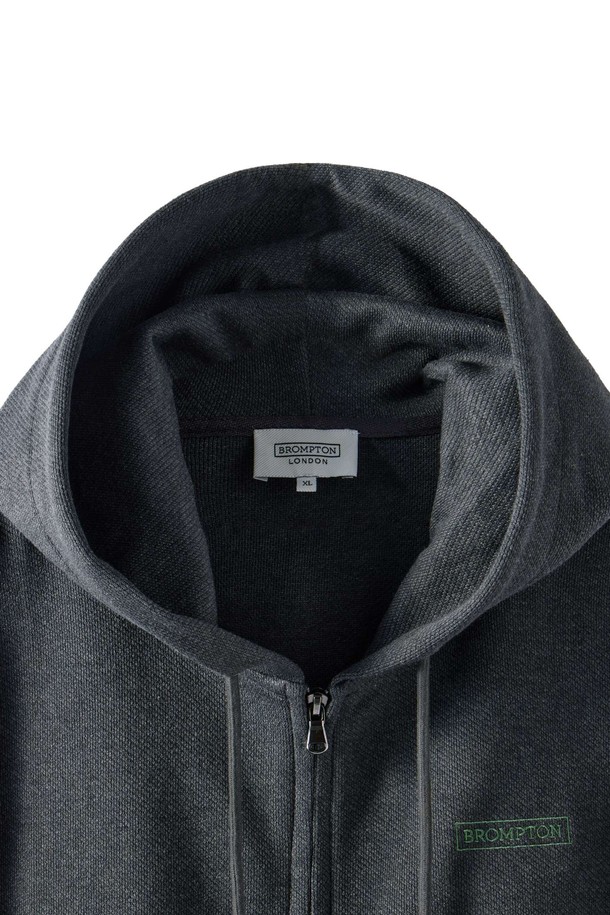 BROMPTON LONDON - 후디 - DIAGONAL JACQUARD HOOD FULL ZIP - CHARCOAL (P251UFT460)