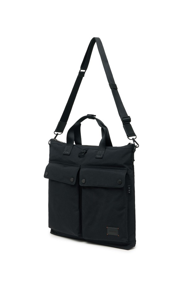 BROMPTON LONDON - 토트백 - TWO POCKET TOTE BAG - BLACK (P255ATO401)