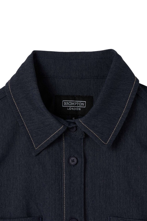 BROMPTON LONDON - 셔츠 - W DENIM-LIKE HALF SLEEVE SHIRT - NAVY (P252WSH180)