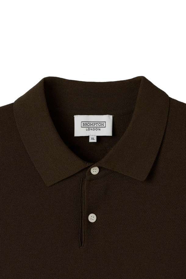 BROMPTON LONDON - 반팔티셔츠 - COLLAR BUTTON SWEATER - BROWN (P252MKT430)