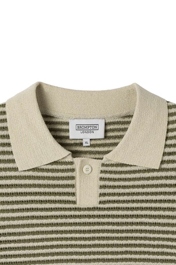 BROMPTON LONDON - 반팔티셔츠 - OPEN COLLAR SWEATER - KHAKI (P252MKT431)