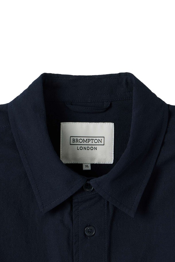 BROMPTON LONDON - 셔츠형자켓 - MICRO SEERSUCKER SET HALF SLEEVE SHACKET - NAVY (P252MJK484)