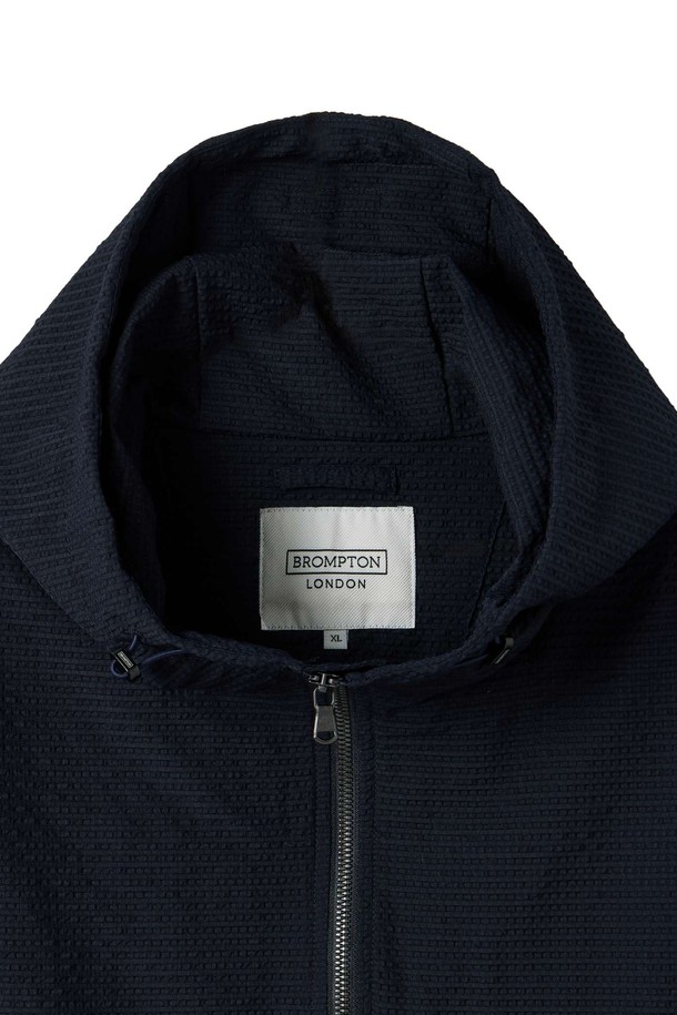 BROMPTON LONDON - 블루종/점퍼 - SEERSUCKER LONG SLEEVES HOOD FULL ZIP - D/NAVY (P252MJP485)