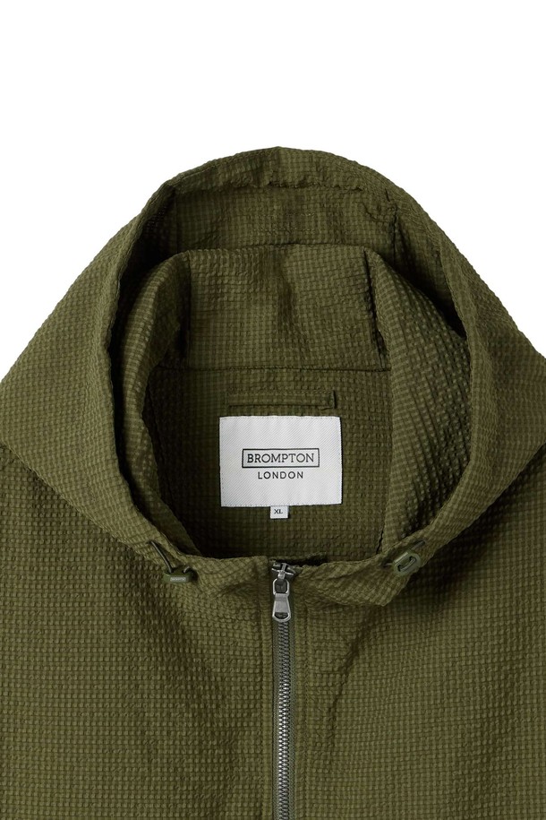 BROMPTON LONDON - 블루종/점퍼 - SEERSUCKER LONG SLEEVES HOOD FULL ZIP - KHAKI (P252MJP485)