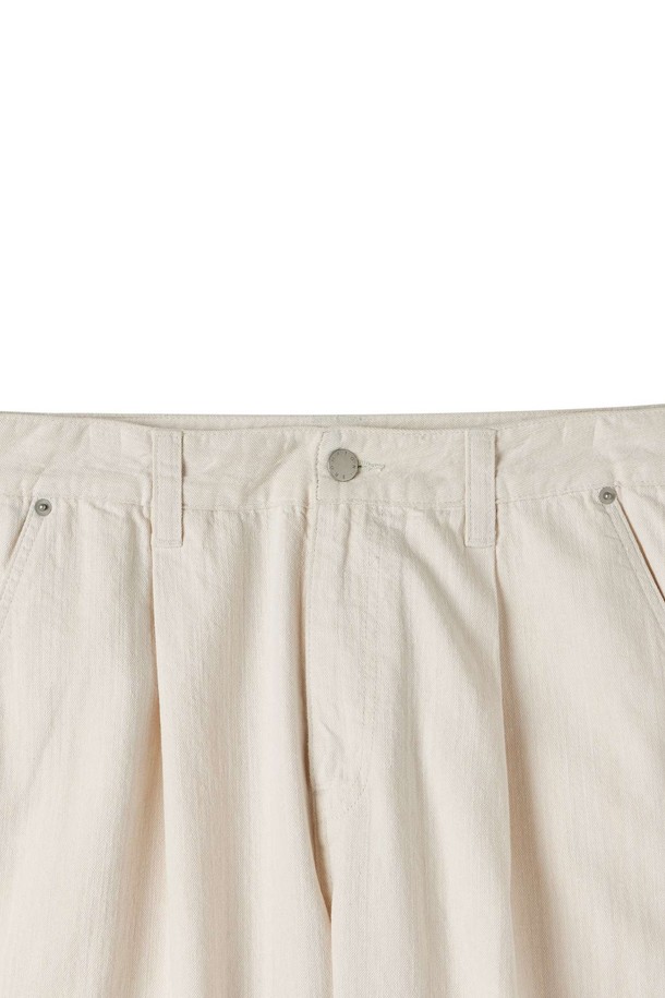 BROMPTON LONDON - 데님 - SUMMER WASHED DENIM TROUSERS - CREAM (P252MDP430)