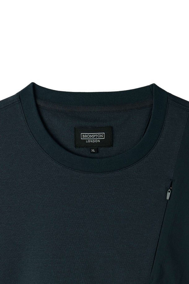 BROMPTON LONDON - 반팔티셔츠 - WOVEN COLOUR-BLOCKED ECOMADE T-SHIRT - T/BLUE (P252MTS133)