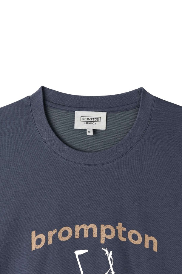 BROMPTON LONDON - 반팔티셔츠 - 1975 BICYCLE GRAPHIC T-SHIRT - PURPLE GREY (P252UTS438)
